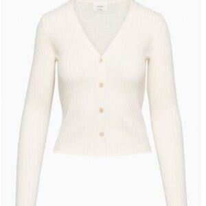 Wilfred White Ribbed Cardigan